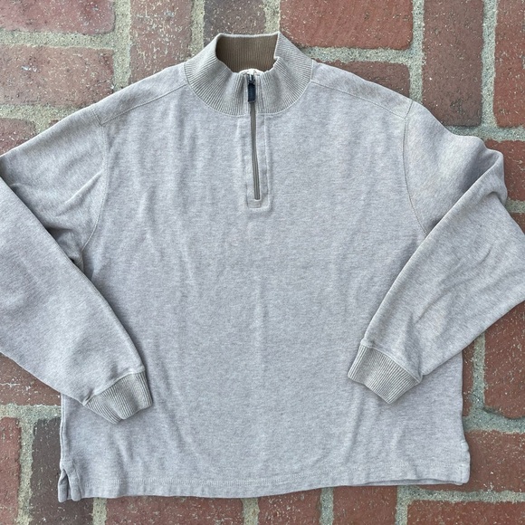 Jos.a.bank Mens preppy cream sweater 1/4 zip size L - Picture 4 of 7